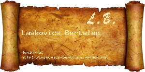 Laskovics Bertalan névjegykártya